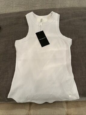 Fabletics White Ribbed Athletic Tank Top